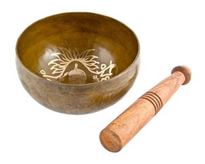 Lord Ganesh Carved Tibetan Meditation Singing Bowl - 6"D