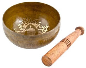 Lord Ganesh Carved Tibetan Meditation Singing Bowl - 8"D