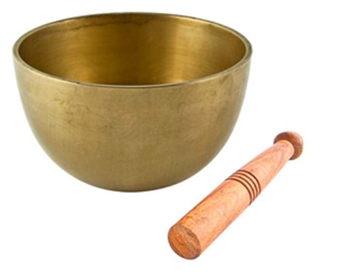 Plain Tibetan Meditation Tibetan Singing Bowl Brass Finish - 5"D