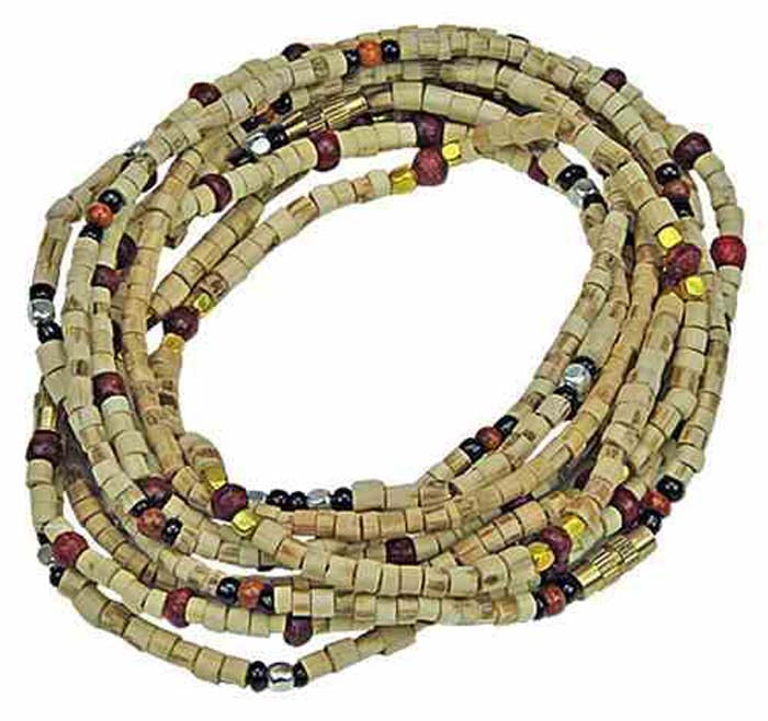 3mm Assorted Tulasi Wood Neck Beads - 16"L (set of 5)