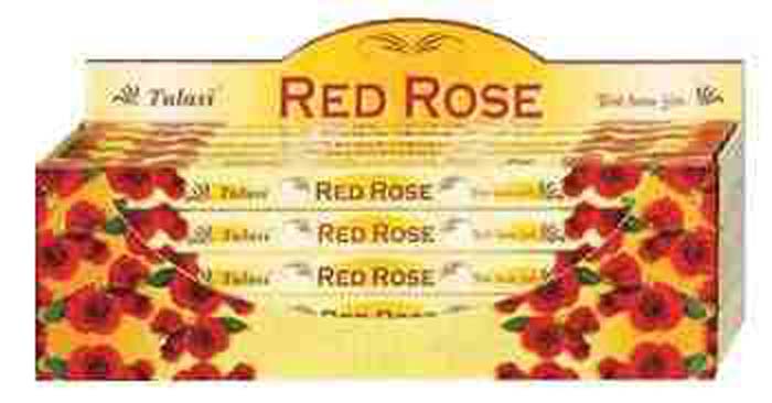 Tulasi Red Rose Incense - 8 Sticks Pack (25 Packs Per Box)