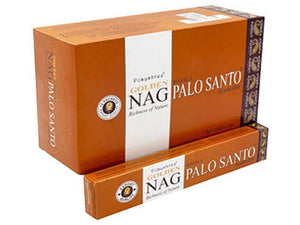 Golden Nag Palo Santo Incense - 15 Gram Pack (12 Packs Per Box)