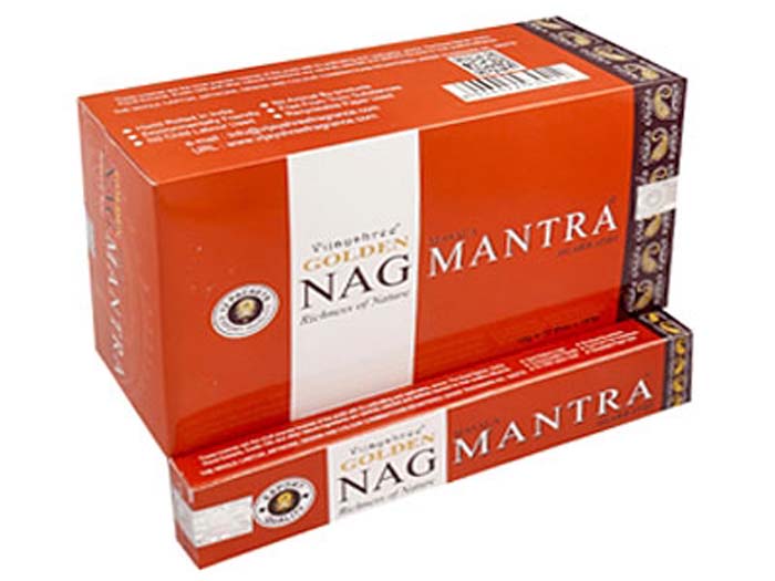 Golden Nag Mantra Incense - 15 Gram Pack (12 Packs Per Box)