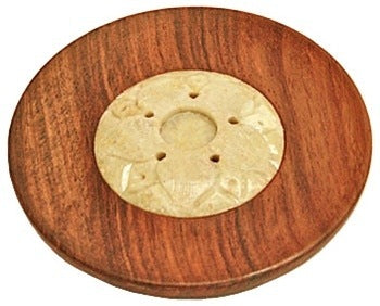 Wooden Plate Burner for Sticks & Cones - 4"D - Sold as as Set of  6