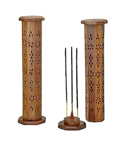 Wooden Tower Burner for Sticks & Cone - 12"H - Sold as as Set of  2