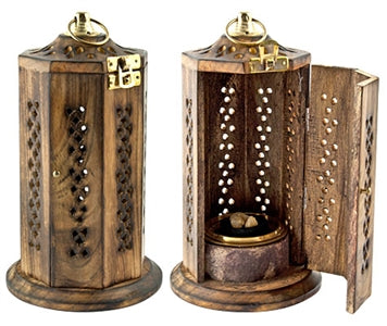 Brass Screen Charcoal Tower Burner for Resin Incense - 8"H, 4"D