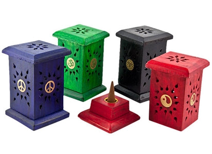 4 Pieces Assorted Color Mini Tower Burner for Cone - 4"H - Sold as as Set of  2