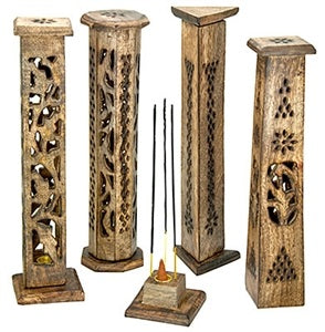4 Pieces Assorted Wooden Tower Sticks/Cone Burner - 12"H - Sold as as Set of  2