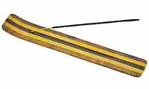 Egyptian 5-stripe Wooden Incense Burner - 10"L (12 pieces)