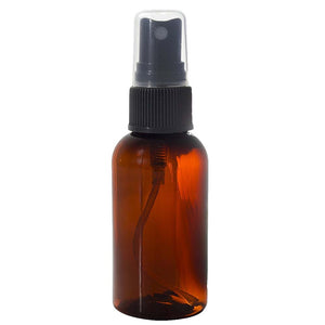 2 oz (60ml) Amber PET Bottles Refillable - Boston Round spray bottles for essential oils Blends