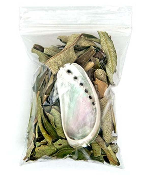 Yerba Santa Leaves & Mini Abalone Set - 3x4 Bag