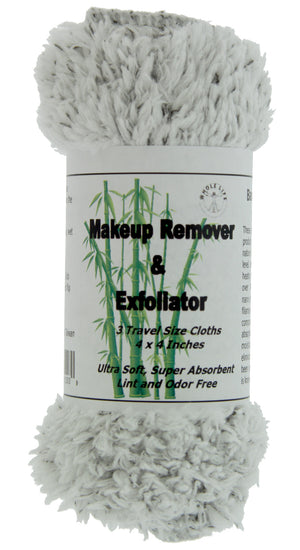 Makeup Remover and Exfoliator Bamboo Charcoal Cloth (3) Travel Size